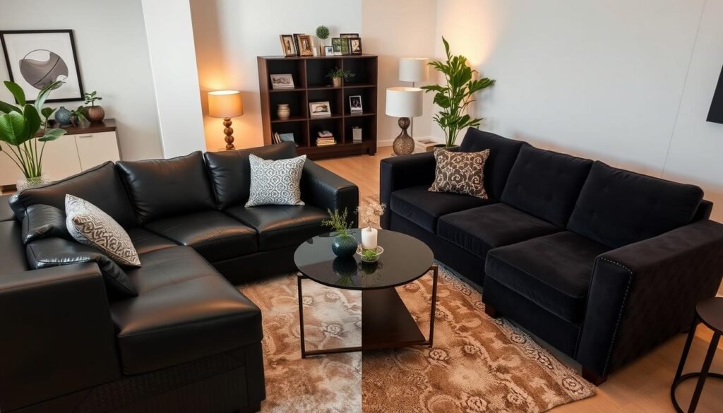 leather vs fabric sectional