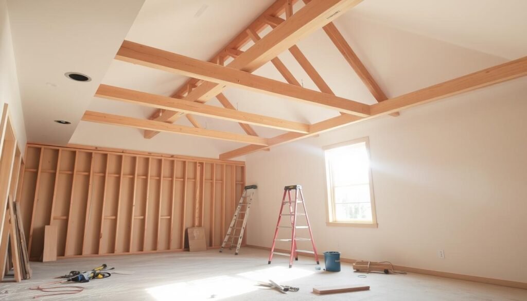 Preparing a Ceiling Surface for Wood Beam Installation