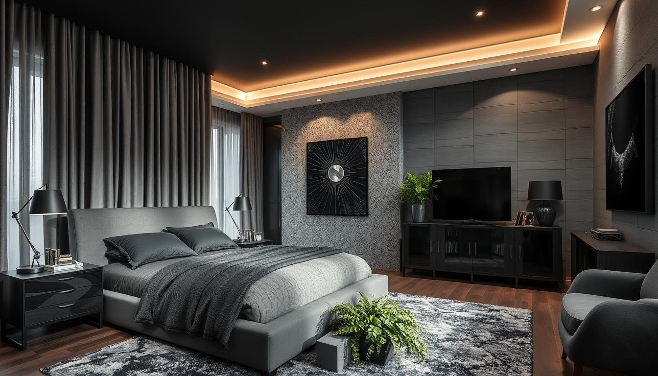 black grey bedroom decorating ideas