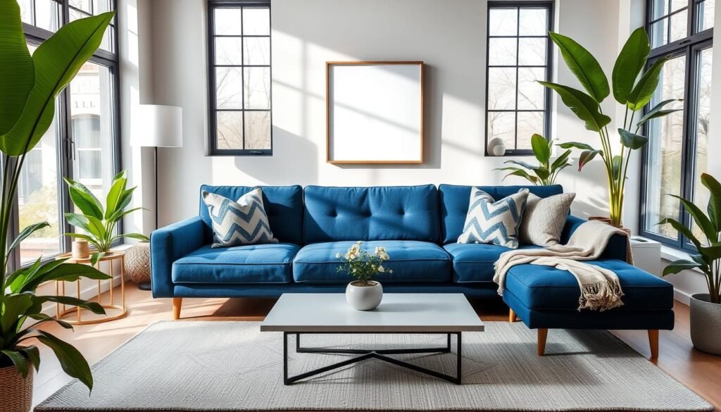 blue couch living room ideas