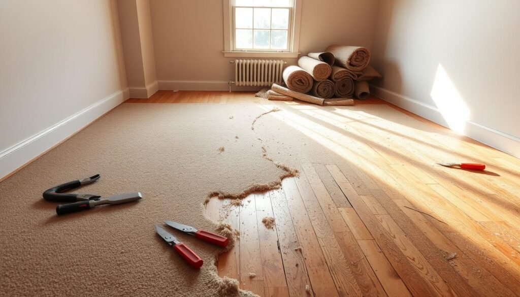 how to remove carpet