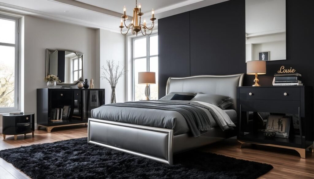 metallic accents bedroom