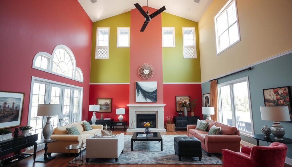 living room ideas high ceilings