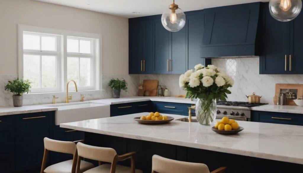 navy blue kitchen cabinets